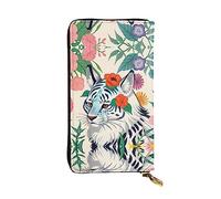 WBQLSL Bonita cartera de piel con cremallera de tigre blanco, bolsa de mano de 7.5 x 4.1 pulgadas de largo, múltiples compartimentos y gran capacidad, un buen regalo para amigos
