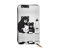 WBQLSL Bonita cartera de piel con diseño de oso de botella de leche, monedero de 7.4 x 4.13 pulgadas de largo con cremallera, práctica cartera de viaje para dinero en efectivo