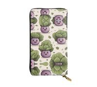 WBQLSL Bonita cartera de piel con diseño de repollo, monedero de 7.4 x 4.13 pulgadas de largo con cremallera, práctica cartera de viaje para dinero en efectivo
