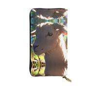 WBQLSL Bonita cartera de piel de cabra, monedero con cremallera de 7.4 x 4.13 pulgadas de largo, práctica cartera de viaje para dinero en efectivo