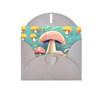 WBQLSL Bonitas tarjetas exquisitas con estampado de hongos grises, adecuadas para cumpleaños/fiestas/bendiciones de agradecimiento
