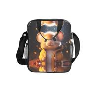 WBQLSL Bonito bolso de hombro transparente con estampado de ratón con cremallera y correa para el hombro, para mujeres y hombres, trabajo, compras