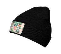 WBQLSL Bonito sombrero de esquí estampado de plantas suculentas. Perfecto para ciclismo, camping y correr. Se mantiene cómodo incluso después de un uso prolongado. Negro