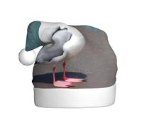 WBQLSL Bonito sombrero decorativo de gaviota para adultos, sombrero de Papá Noel unisex de 15.7 pulgadas de alto, sombrero de Papá Noel de felpa para Navidad y Año Nuevo