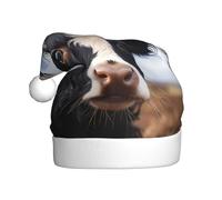 WBQLSL Bonito sombrero decorativo de vaca para adultos, 15.7 pulgadas de alto, unisex, sombrero de Papá Noel, sombrero de Papá Noel de felpa, fiesta de Año Nuevo