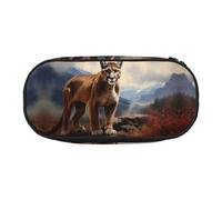 WBQLSL Brave Cougar - Estuche para lápices de gran capacidad, bolsa de almacenamiento de papelería de varias capas, suministros de oficina de aprendizaje unisex