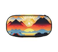 WBQLSL Bright Sunrise - Estuche para lápices de gran capacidad, bolsa de almacenamiento de papelería de partición multicapa, suministros de oficina de aprendizaje unisex