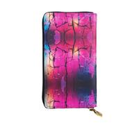 WBQLSL Broken Wall Bolso largo de cuero con monedero con cremallera y 12 ranuras para tarjetas de crédito, cartera ligera de viaje para dinero en efectivo