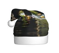 WBQLSL Brown Bear Pounce - Sombrero decorativo para adultos, 15.7 pulgadas de alto, unisex, sombrero de Papá Noel, sombrero de Papá Noel de felpa para Navidad y Año Nuevo