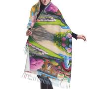 WBQLSL Bufanda larga con borla de unicornio de cuento de hadas, una bufanda de moda para mujer, perfecta para primavera, otoño o invierno, y un gran regalo de vacaciones.