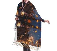 WBQLSL Bufanda larga con borlas Cenicienta, una bufanda de moda para mujer, perfecta para primavera, otoño o invierno, y un gran regalo de vacaciones.