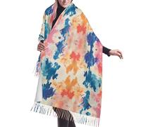 WBQLSL Bufanda larga de borla de tres colores, una bufanda de moda para mujer, perfecta para primavera, otoño o invierno, y un gran regalo de vacaciones.