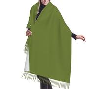 WBQLSL Bufanda larga de borla verde oscuro liso, una bufanda de moda para mujer, perfecta para primavera, otoño o invierno, y un gran regalo de vacaciones.