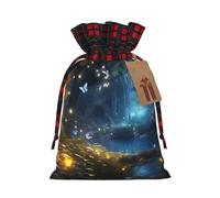 WBQLSL Butterflies in Fairy Tales - Bolsillo de flores impresas de 8.3 x 11.8 pulgadas, bolsa de regalo para decoración de fiestas navideñas, bolsa de almacenamiento de dulces