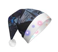 WBQLSL Cabin of the Future - Sombrero de Papá Noel con luz LED, unisex, para Navidad, Año Nuevo, regalo de fiesta de Navidad