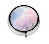 WBQLSL Caja de medicina redonda impresa con 3 compartimentos para almacenamiento portátil de medicamentos