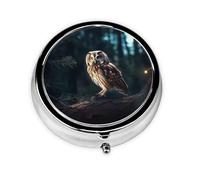 WBQLSL Caja de medicina redonda impresa con 3 compartimentos para almacenamiento portátil de medicamentos