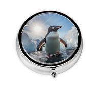 WBQLSL Caja de medicina redonda impresa con 3 compartimentos para guardar medicamentos portátil