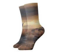 WBQLSL Calcetines cálidos casuales con estampado de animales solitarios, cómodos y transpirables a media pantorrilla