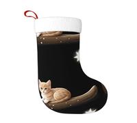 WBQLSL Calcetines creativos para adultos, diseño de gatito mirando las estrellas, adornos de fiesta de Año Nuevo, calcetines decorativos de 44 x 28 cm