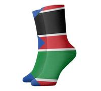 WBQLSL Calcetines de media pantorrilla con estampado de la bandera de Sudán del Sur, calcetines elegantes para actividades al aire libre y uso diario