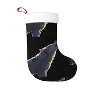WBQLSL Calcetines de Navidad de lobo gris, 17.7 x 11 pulgadas, calcetines de decoración de regalo de Navidad, Año Nuevo, calcetines de fiesta