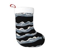 WBQLSL Calcetines de Navidad de ondas vintage, 17.7 x 11 pulgadas, calcetines de decoración de regalo de Navidad, Año Nuevo, calcetines de fiesta