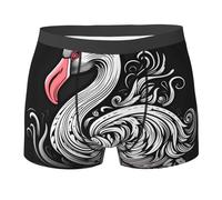 WBQLSL Calzoncillos tipo bóxer con estampado abstracto de flamenco para hombre, elásticos, transpirables y cómodos contra la fricción., Negro, XXL