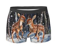 WBQLSL Calzoncillos tipo bóxer con estampado de ciervos de hueva, cómodos para el uso diario y el hogar, Negro, XL