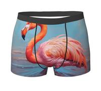 WBQLSL Calzoncillos tipo bóxer con estampado de flamenco para hombre, elásticos, transpirables y cómodos contra la fricción., Negro, Small