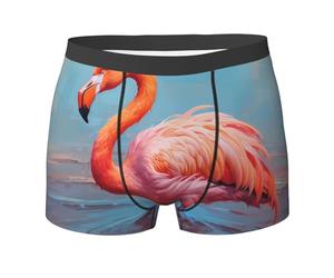 WBQLSL Calzoncillos tipo bóxer con estampado de flamenco para hombre, elásticos, transpirables y cómodos contra la fricción., Negro, Small