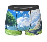 WBQLSL Calzoncillos tipo bóxer con estampado de pradera, cómodos para el uso diario y el hogar, Negro, XL