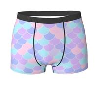 WBQLSL Calzoncillos tipo bóxer con estampado de tatuaje de sirena, cómodos para el hogar, viajes y deportes, Negro, M