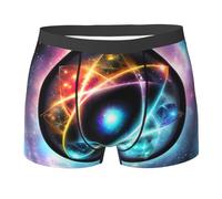 WBQLSL Calzoncillos tipo bóxer con estampado de universo maravilloso, cómodos para el hogar, viajes y deportes, Negro, M