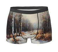 WBQLSL Calzoncillos tipo bóxer estampados con pintura al óleo, cómodos para el hogar, viajes y deportes, Negro, Medium