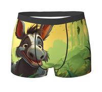 WBQLSL Calzoncillos tipo bóxer para hombre con bonitos patrones de burro, de secado rápido, transpirables y cómodos para el uso diario, Negro, XXL