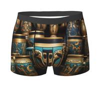 WBQLSL Calzoncillos tipo bóxer para hombre con diseño de tarro mágico egipcio, de secado rápido, transpirables y cómodos para el uso diario, Negro, XL