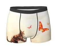 WBQLSL Calzoncillos tipo bóxer para hombre con estampado de gato mágico, de secado rápido, transpirables y cómodos para el uso diario, Negro, S