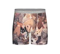 WBQLSL Calzoncillos tipo bóxer para hombre, con estampado de imágenes de perros, frescura y comodidad durante todo el día, talla larga (S-4XL), gris claro, 4XL