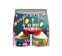 WBQLSL Calzoncillos tipo bóxer para hombre con hermosos estampados de feliz cumpleaños, frescura y comodidad durante todo el día, talla larga (S-4XL), gris claro, XXL