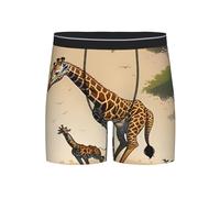 WBQLSL Calzoncillos tipo bóxer para hombre, diseño de jirafa madre e hijo, tejido altamente elástico, transpirable, varios tamaños (S-2XL), Negro, S