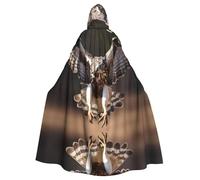 WBQLSL Capa con capucha estampada de buitre de serpiente voladora, disfraz de fiesta de vacaciones/carnaval, adecuado para adultos y niños
