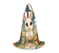 WBQLSL Capa con capucha para cosplay, estampado Happy Bunny S, accesorio para disfraz de escenario de juego de rol
