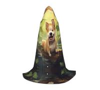 WBQLSL Capa de cosplay con capucha | Divertido perro impreso pequeño - Accesorio para disfraz de escenario de juego de rol
