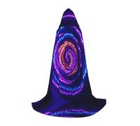 WBQLSL Capa de cosplay con capucha | Estampado de remolino de neón S - Accesorio de disfraz de escenario para juegos de rol