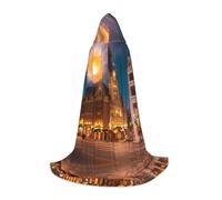 WBQLSL Capa de cosplay con capucha | Estampado Fiery Red Street S - Accesorio para disfraz de escenario de juego de rol