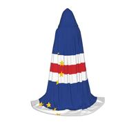 WBQLSL Capa de cosplay con capucha | Impresión de la bandera de Cabo Verde M - Accesorio para disfraz de escenario de juego de rol