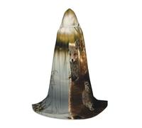 WBQLSL Capa de cosplay con capucha | Impresión Fox in the Water S - Accesorio para disfraz de escenario de juego de rol