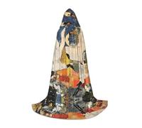 WBQLSL Capa de cosplay con capucha | Impresión L de inspiración origami, accesorio para disfraz de escenario de juego de rol