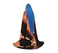 WBQLSL Capa de cosplay con capucha | Paisaje de desfiladero impreso mediano - Accesorio para disfraz de escenario para juego de rol